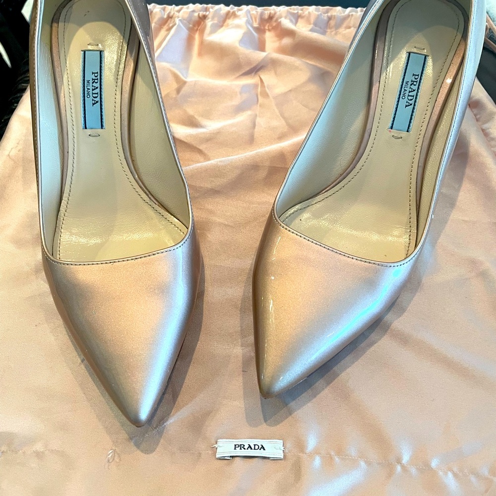 Ladies Prada Pump. Champagne Colored. Size 36 1/2 USA size 6.Worn twice